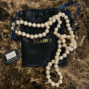 Stauer Silver Cultured Pearl Necklace